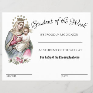 Prospectus 21,6 Cm X 24,94 Cm Catholic Achievement School Certificate Award