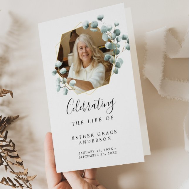 Prospectus 21,6 Cm X 24,94 Cm Célébration de la vie funéraire programme plié (Créateur téléchargé)