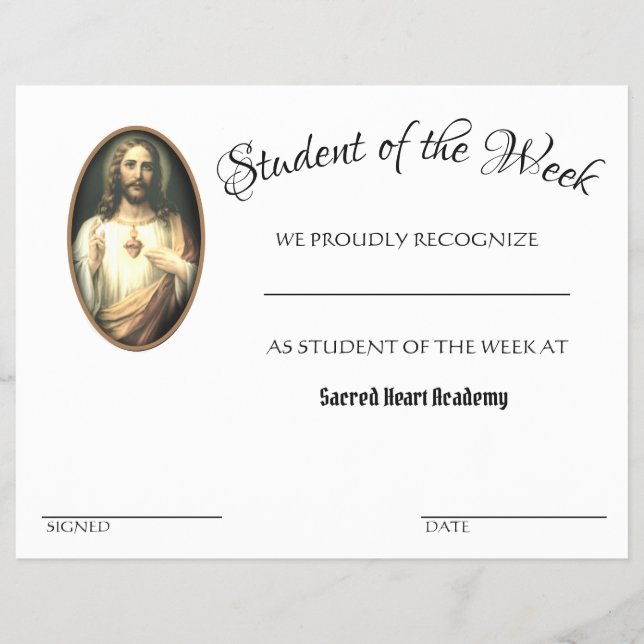 Prospectus 21,6 Cm X 24,94 Cm Certificat d'école de Prix Catholique (Devant)