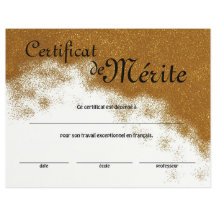 Certificat d'excellence générique de classe frança