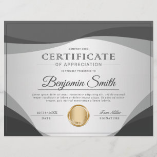 Prospectus 21,6 Cm X 24,94 Cm Certificat professionnel d'appréciation