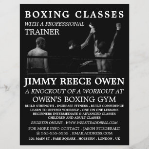 Prospectus 21,6 Cm X 24,94 Cm Champion du match de boxe, Classe de boxe Advert F