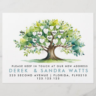 Prospectus 21,6 Cm X 24,94 Cm changement d'adresse, arbre de famille de faire-pa