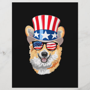 Prospectus 21,6 Cm X 24,94 Cm Chapeau de drapeau américain Welsh Corgi USA Lunet