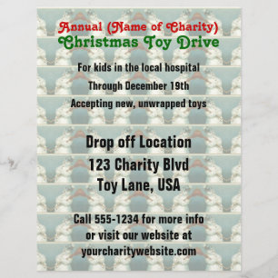 Prospectus 21,6 Cm X 24,94 Cm Charité annuelle Jouet de Noël Conduite Motif des