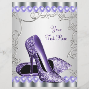 Prospectus 21,6 Cm X 24,94 Cm Chaussures à talons hauts violettes Pearl Swirl