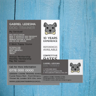 Prospectus 21,6 Cm X 24,94 Cm Chien gris, Entraîneur de chiens Publicité