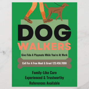 Prospectus 21,6 Cm X 24,94 Cm Chien moderne Walker Bone Pet Sitter Flyer