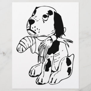 Prospectus 21,6 Cm X 24,94 Cm Chien triste avec Jambe cassée