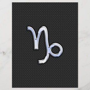 Prospectus 21,6 Cm X 24,94 Cm Chrome comme signe du zodiaque Capricorne sur styl