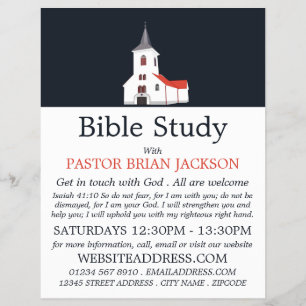 Prospectus 21,6 Cm X 24,94 Cm Church Steeple, Christian Bible Class Advert