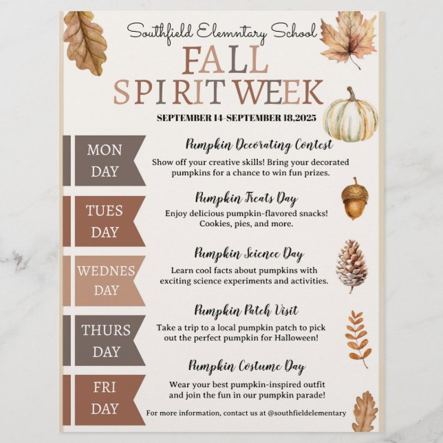 PROSPECTUS 21,6 CM X 24,94 CM CHUTE SEMAINE D'ESPRIT (Devant)