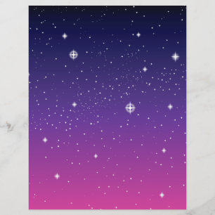 Prospectus 21,6 Cm X 24,94 Cm Ciel nocturne étoilé violet foncé