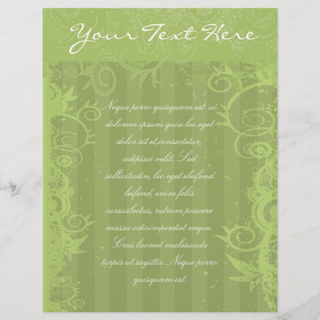 Prospectus 21,6 Cm X 24,94 Cm Circulaire à rayures vertes (Devant)