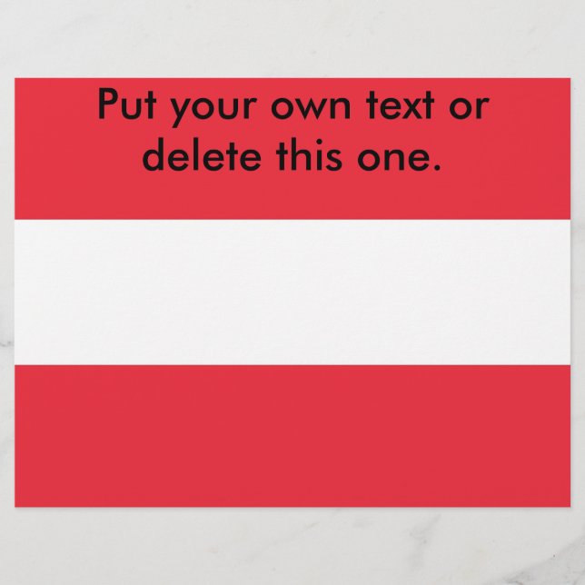 Prospectus 21,6 Cm X 24,94 Cm Circulaire avec Drapeau d'Autriche (Devant)