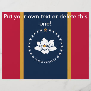 Prospectus 21,6 Cm X 24,94 Cm Circulaire avec drapeau de l'État du Mississippi, 