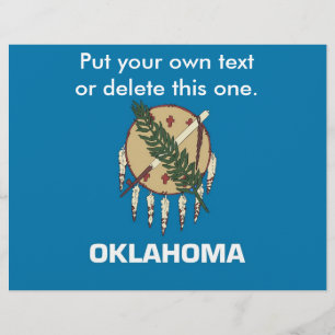 Prospectus 21,6 Cm X 24,94 Cm Circulaire avec drapeau de l'Oklahoma, États-Unis.