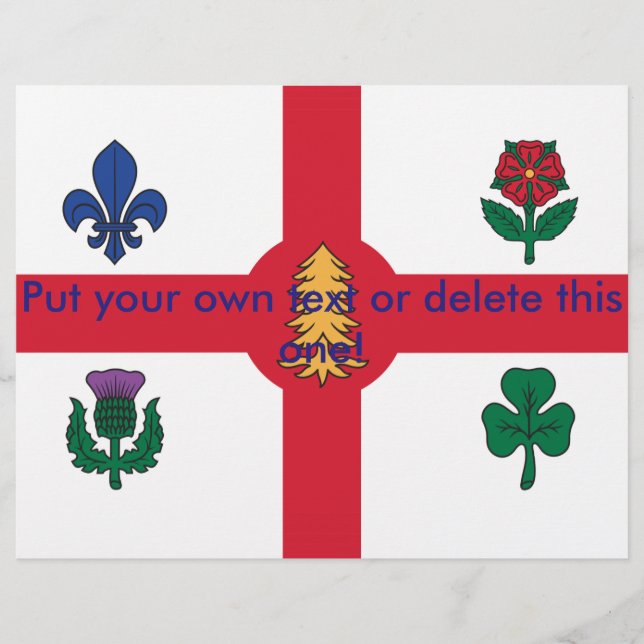 Prospectus 21,6 Cm X 24,94 Cm Circulaire avec drapeau de Montréal, Canada (Devant)