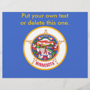 Prospectus 21,6 Cm X 24,94 Cm Circulaire avec Drapeau du Minnesota, U.S.A.