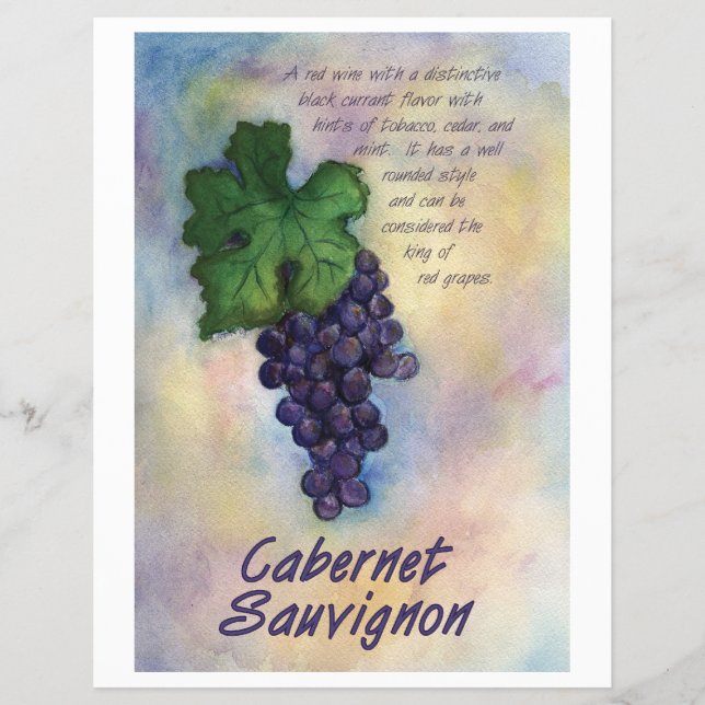 Prospectus 21,6 Cm X 24,94 Cm Circulaire Cabernet Sauvignon (Devant)