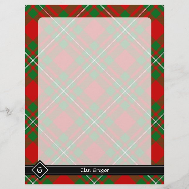 Prospectus 21,6 Cm X 24,94 Cm Circulaire Clan Gregor Tartan (Devant)