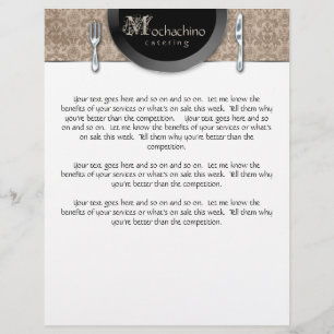 Prospectus 21,6 Cm X 24,94 Cm Circulaire Couverts Couverts Beige Damask