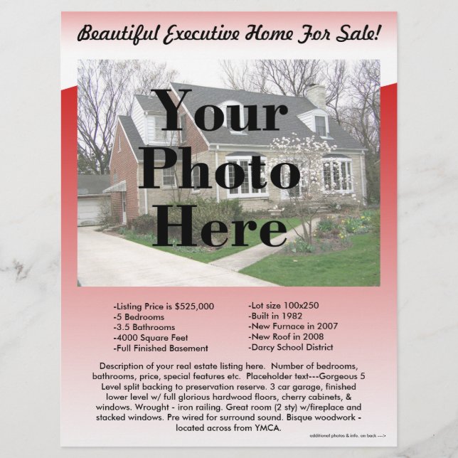 Prospectus 21,6 Cm X 24,94 Cm Circulaire d'annonces immobilières 2 faces, concep (Devant)