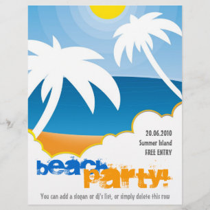 Prospectus 21,6 Cm X 24,94 Cm Circulaire de Beach Party personnalisable