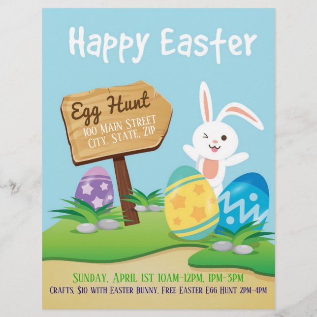 Prospectus 21,6 Cm X 24,94 Cm Circulaire de la chasse aux oeufs de Pâques (Devant)