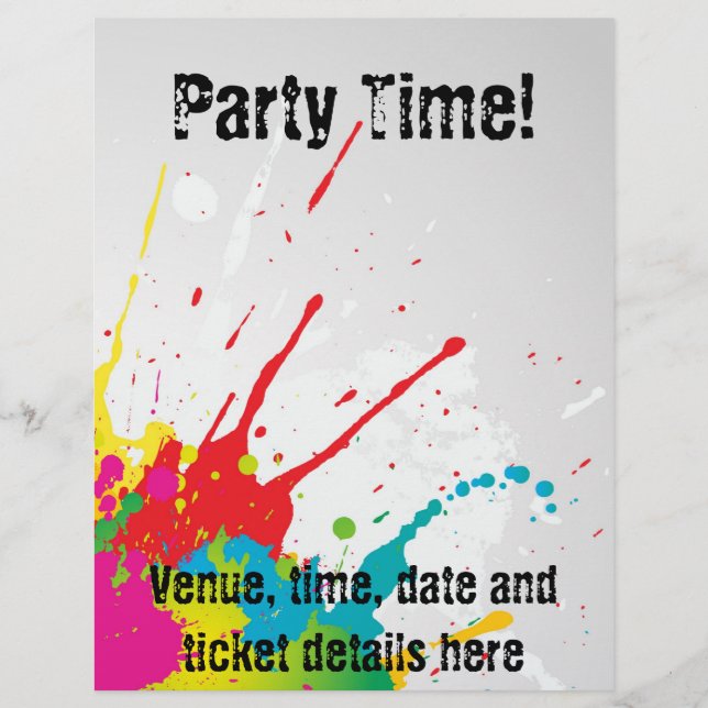 Prospectus 21,6 Cm X 24,94 Cm Circulaire de la fête de Grunge (Devant)