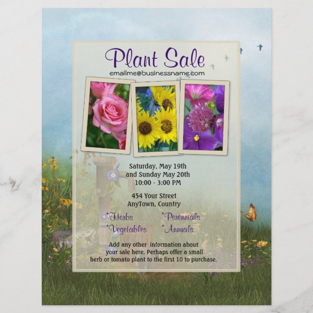 Prospectus 21,6 Cm X 24,94 Cm Circulaire de vente de fleurs et de Plantes (Devant)