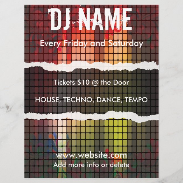 Prospectus 21,6 Cm X 24,94 Cm Circulaire d'égaliseur de musique Bars (Devant)