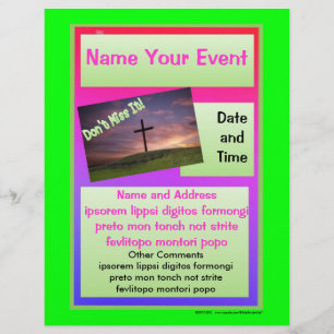 Prospectus 21,6 Cm X 24,94 Cm Circulaire d'événements spéciaux de couleur vive