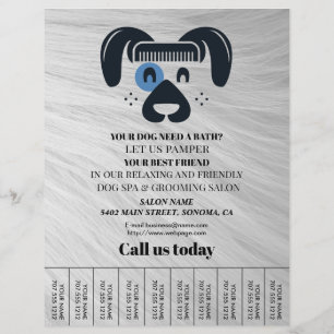 Prospectus 21,6 Cm X 24,94 Cm Circulaire personnalisée de toilettage de chiens