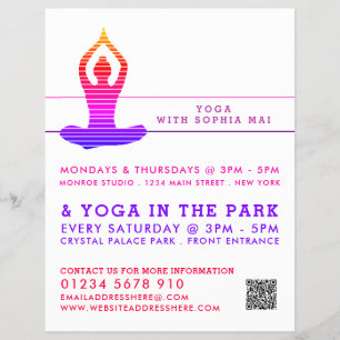 Prospectus 21,6 Cm X 24,94 Cm Circulaire publicitaire de classe de yoga rayé dyn