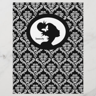 Prospectus 21,6 Cm X 24,94 Cm Circulaire Salon Papillon femme Silhouette Noir Bl