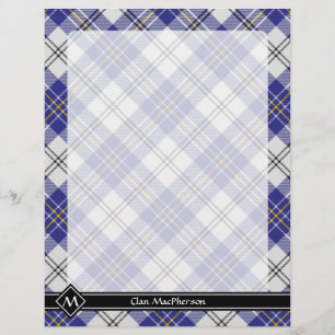 Prospectus 21,6 Cm X 24,94 Cm Clan MacPherson Robe Bleue Tartan Circulaire