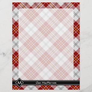 Prospectus 21,6 Cm X 24,94 Cm Clan MacPherson Robe Rouge Tartan Circulaire