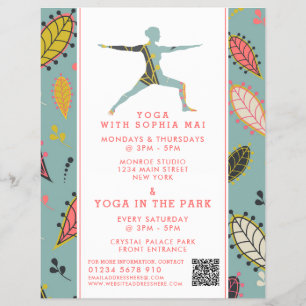 Prospectus 21,6 Cm X 24,94 Cm Classe de Yoga Boho moderne tendance publicité