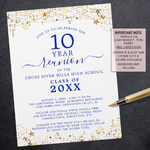 Prospectus 21,6 Cm X 24,94 Cm Classe Reunion Gold Stars Royal Blue Invitation
