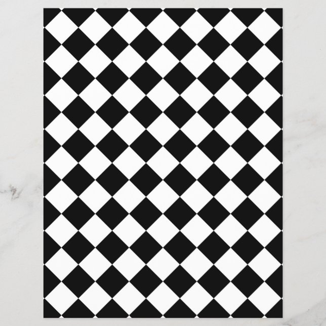 Prospectus 21,6 Cm X 24,94 Cm Classic Diamond noir et blanc Checkers (Devant)