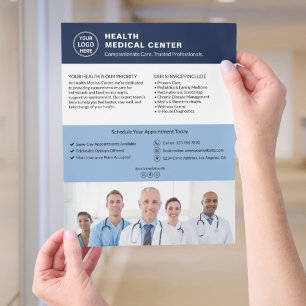 Prospectus 21,6 Cm X 24,94 Cm Clinique de soins de santé Médecin Logo personnali