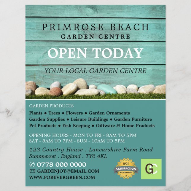 Prospectus 21,6 Cm X 24,94 Cm Clôture turquoise, Centre Jardin, Horticulteur (Devant)