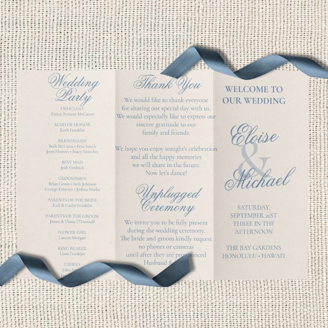 Prospectus 21,6 Cm X 24,94 Cm Coastal Toile Nautical Pattern Wedding Ceremony (Coastal Toile Nautical Pattern Wedding Ceremony Flyer)