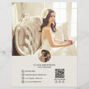 Prospectus 21,6 Cm X 24,94 Cm Code QR personnalisé Photo Réseaux sociaux Entrepr