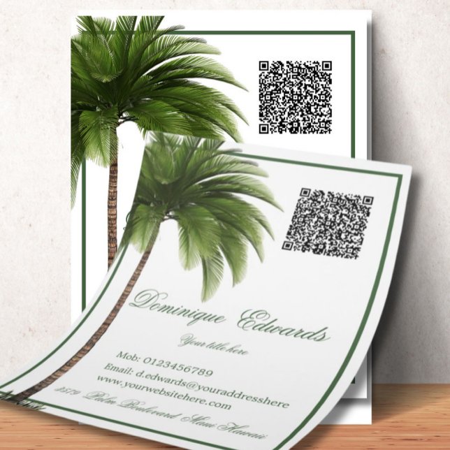 Prospectus 21,6 Cm X 24,94 Cm Code QR Tropical Palm Tree Style (Créateur téléchargé)