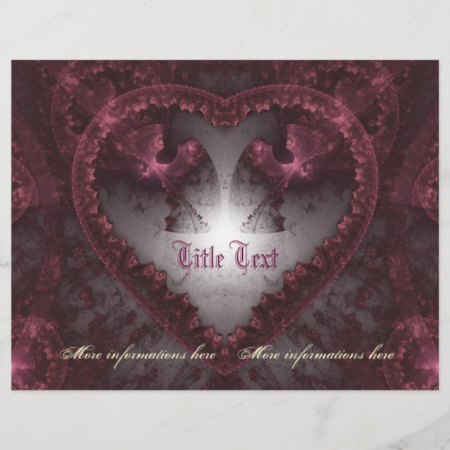 Prospectus 21,6 Cm X 24,94 Cm Coeur gothique pourpre 001 (Devant)