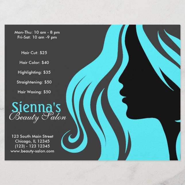 Prospectus 21,6 Cm X 24,94 Cm Coiffeur (Turquoise) (Devant)