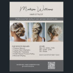 Prospectus 21,6 Cm X 24,94 Cm Coiffeuse Coiffeuse Salon 3 Photos Circulaire QR<br><div class="desc">Faites la promotion de votre salon ou de vos services de coiffure grâce à ce Flyer Hair Stylist personnalisable qui offre de l'espace pour trois photos personnalisées et un code QR scannable pour des réservations faciles, l'accès au menu ou les liens de médias sociaux. Mettez en valeur votre travail, présentez...</div>