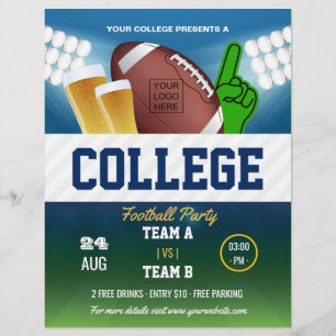 Prospectus 21,6 Cm X 24,94 Cm College Football Party changer de couleur et ajout